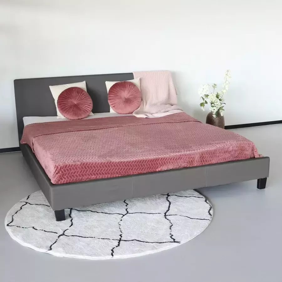 Lizzely Garden & Living Bedframe Dico 180x200cm antraciet stof bed ledikant