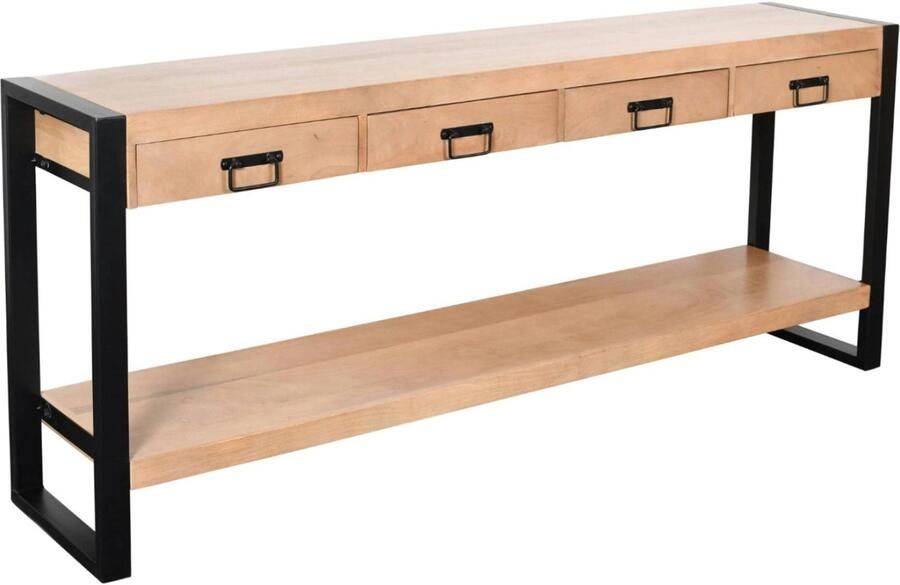 Lizzely Garden & Living Bijzettafel 180cm duurzaam mangohout Vera lichtbruin industrieel side table