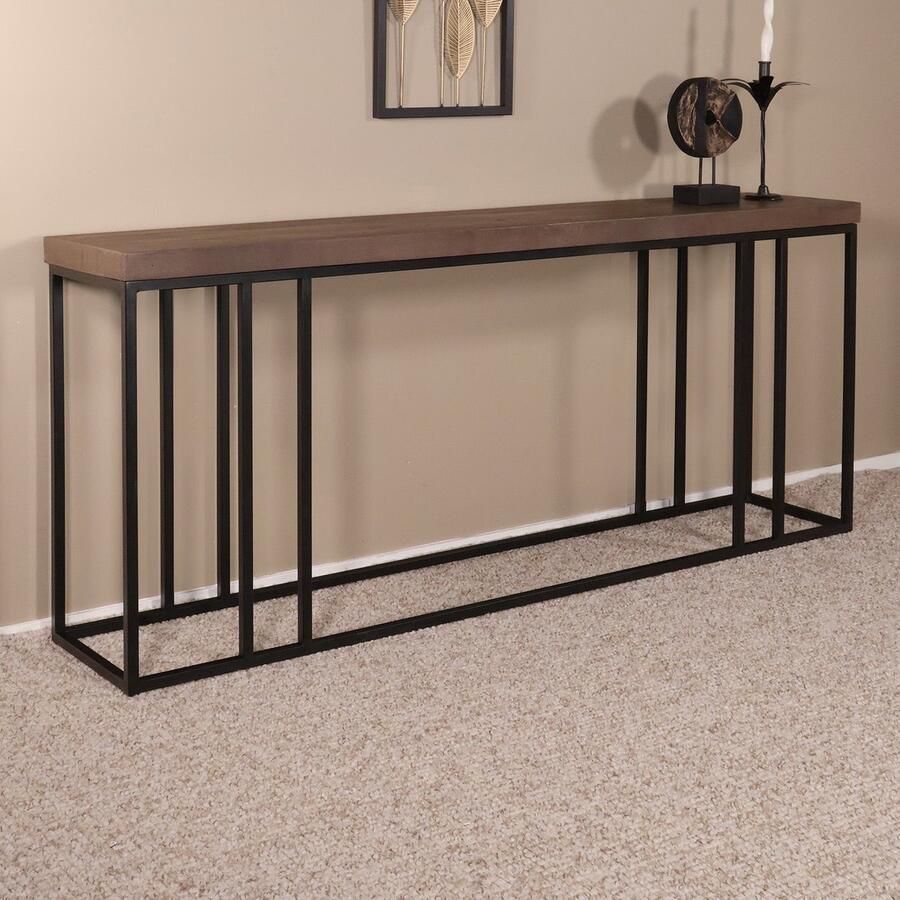 Lizzely Garden & Living Bijzettafel 180cm duurzaam mangohout Don walnoot industrieel side table