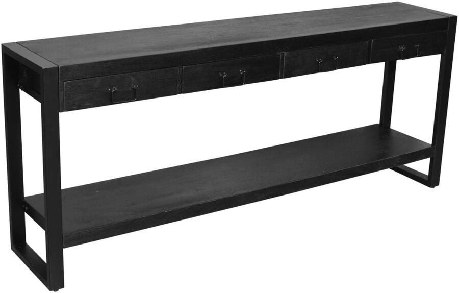 Lizzely Garden & Living Bijzettafel 180cm mangohout Vera zwart