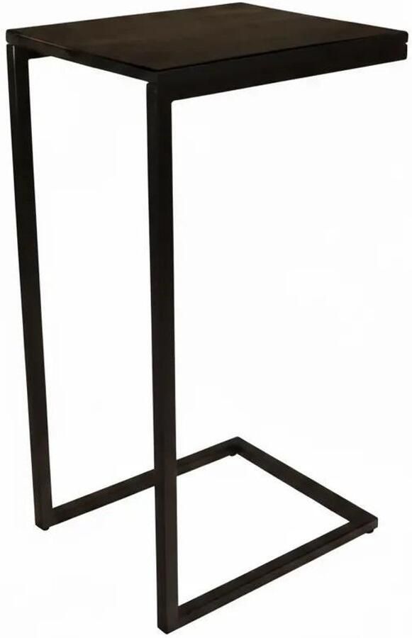 Lizzely Garden & Living Bijzettafel industrieel Jerry 70cm zwart duurzaam mangohout laptoptafel mango side table - Foto 3