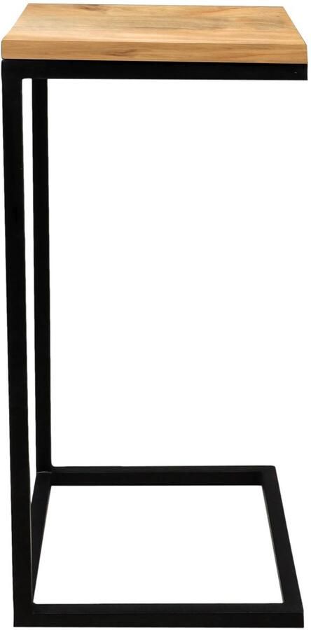 Lizzely Garden & Living Bijzettafel industrieel Jerry 68cm hoog lichtbruin mangohout duurzaam mango side table