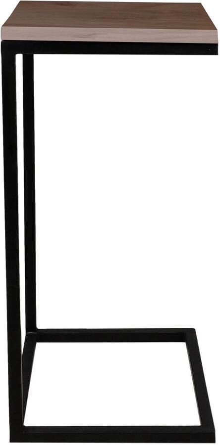 Lizzely Garden & Living Bijzettafel industrieel Jerry 68cm hoog walnoot mangohout duurzaam mango side table - Foto 2