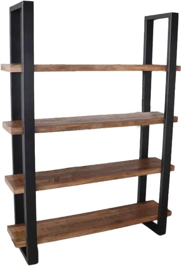 Lizzely Garden & Living Boekenkast mangohout Zazo 200x150cm kast industrieel massief hout mango boekenrek - Foto 2