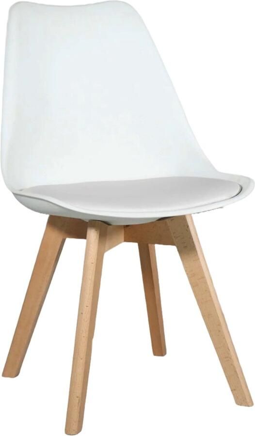 Lizzely Garden & Living b'REKE Eetkamerstoel Kuipstoel met zitvulling Wit - Foto 2