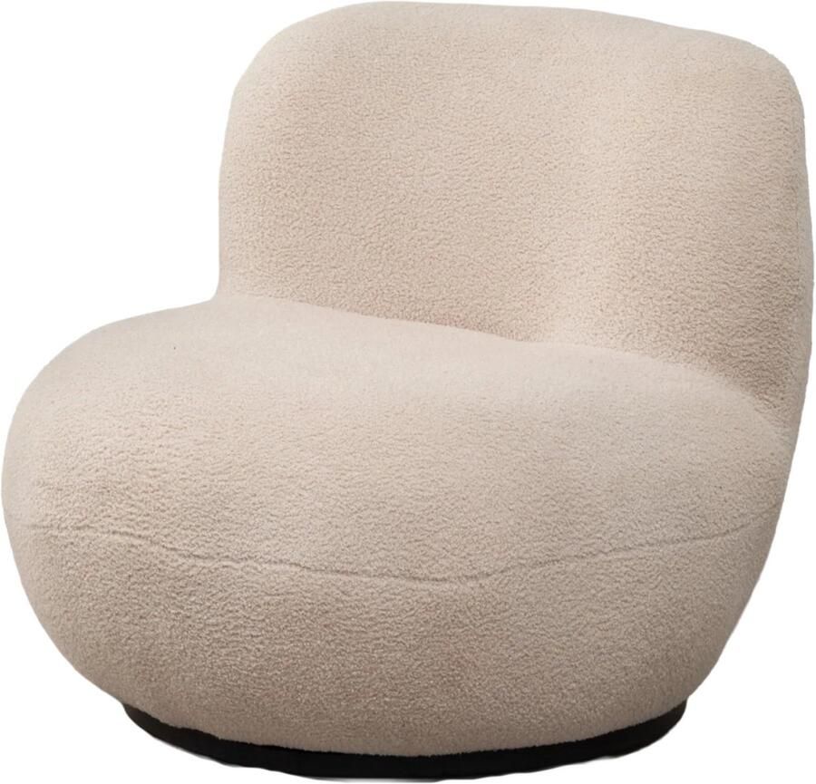 Lizzely Garden & Living Draai fauteuil Lara teddy zand draaibare fauteuil