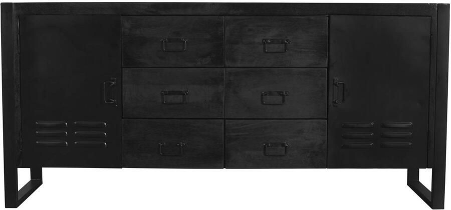 Lizzely Garden & Living Dressoir mangohout 180cm zwart Jazzy duurzaam mango kast