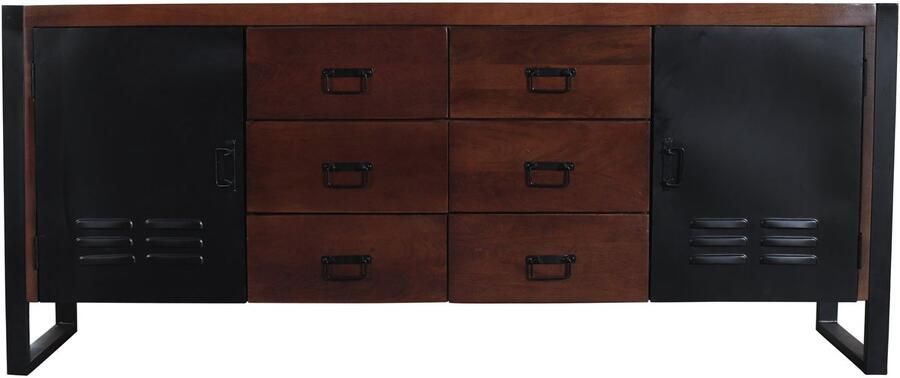 Lizzely Garden & Living Dressoir mangohout 200cm walnoot Jazzy duurzaam mango kast