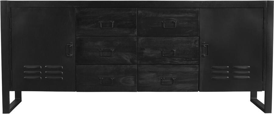 Lizzely Garden & Living Dressoir mangohout 200cm zwart Jazzy duurzaam mango kast