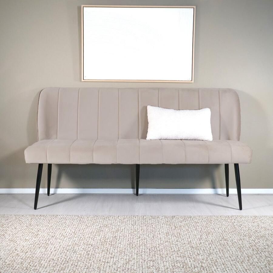 Lizzely Garden & Living Eetkamerbank 160cm Sally velvet champagne bank - Foto 2