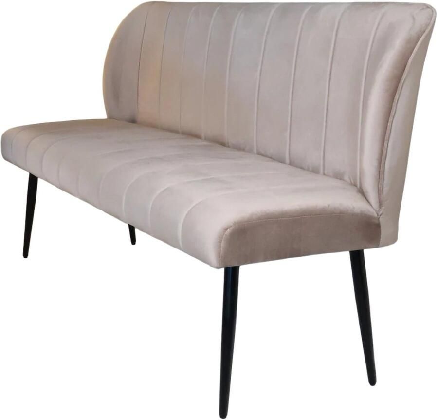 Lizzely Garden & Living Eetkamerbank 160cm Sally velvet champagne bank