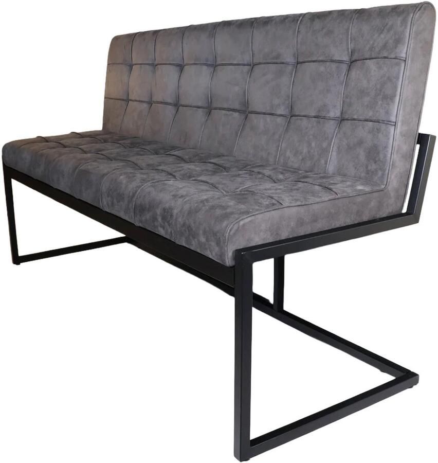 Lizzely Garden & Living Eetkamerbank 160cm Vito antraciet microvezel eetbank - Foto 2