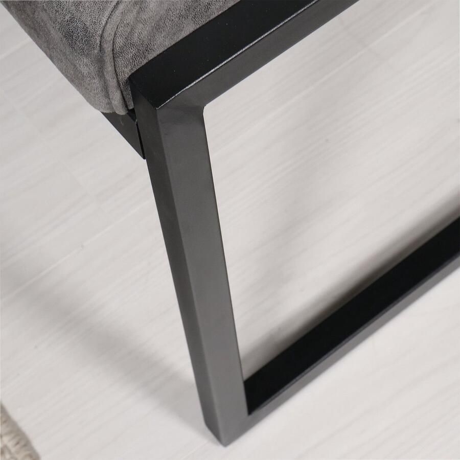 Lizzely Garden & Living Eetkamerbank 160cm Vito antraciet microvezel eetbank - Foto 3