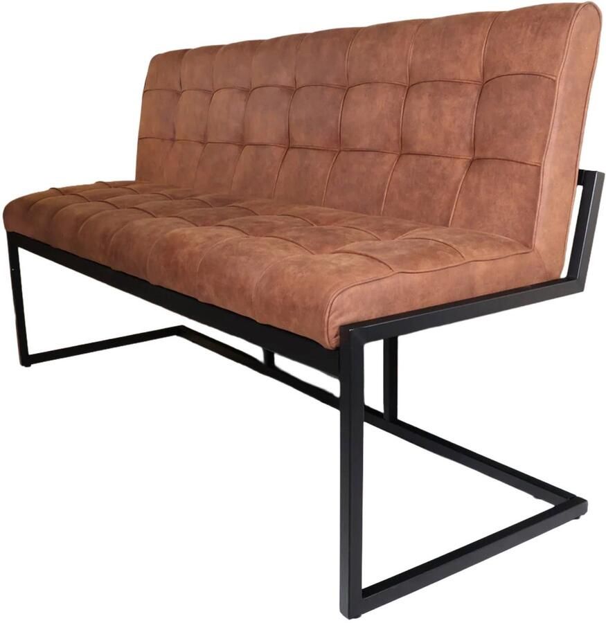 Lizzely Garden & Living Eetkamerbank 160cm Vito cognac microvezel eetbank
