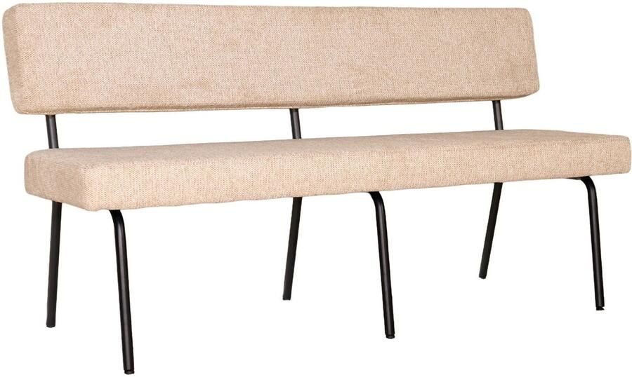 Lizzely Garden & Living Eetkamerbank 160cm Wendy beige stof eetbank
