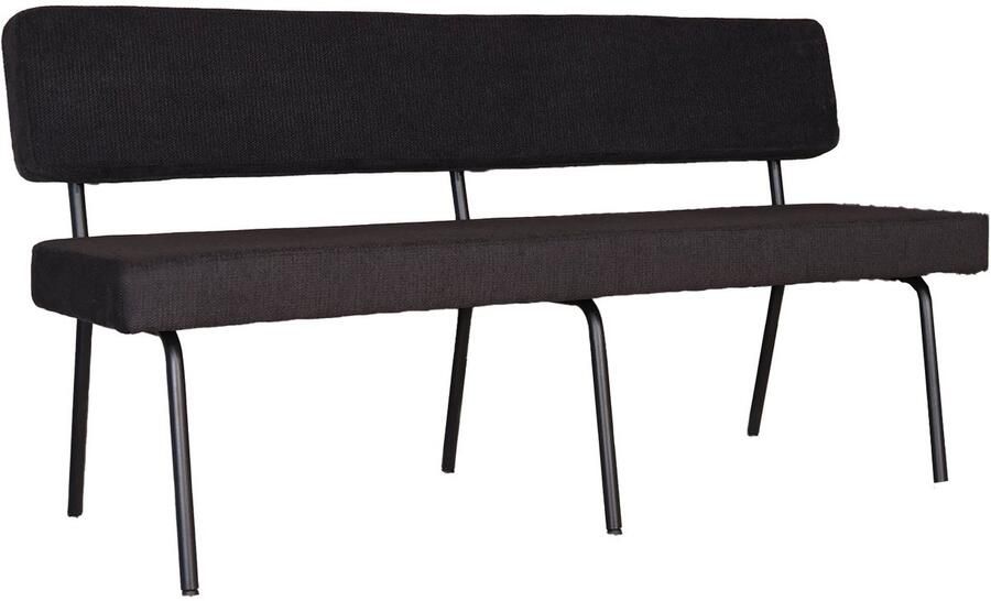 Lizzely Garden & Living Eetkamerbank 160cm Wendy zwart stof eetbank