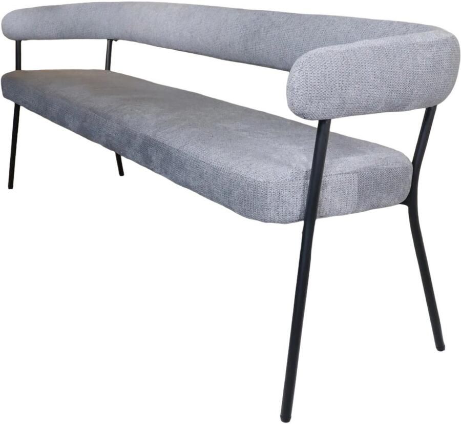 Lizzely Garden & Living Eetkamerbank 180cm Meggie grijs eetbank