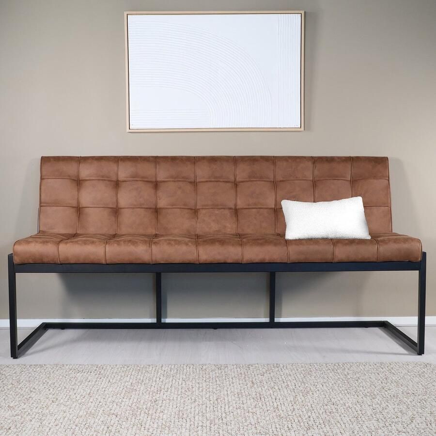 Lizzely Garden & Living Eetkamerbank 180cm Vito bruin microvezel