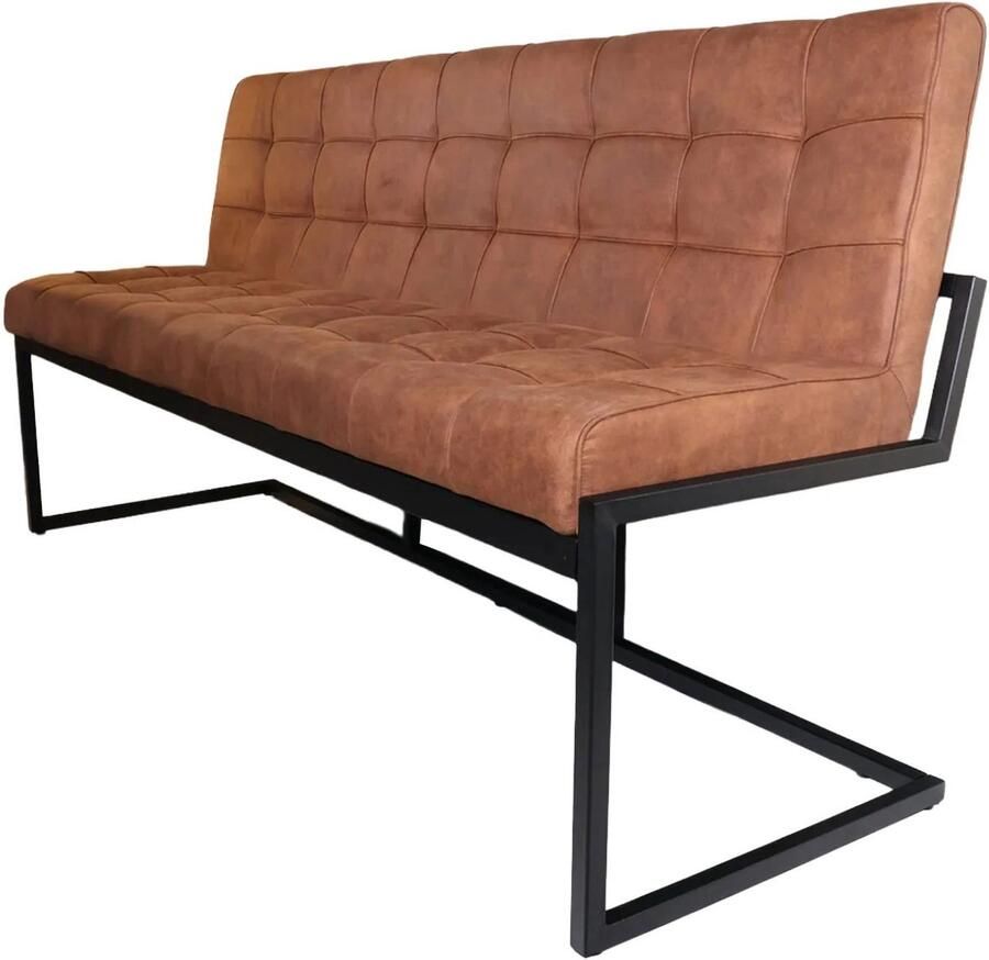 Lizzely Garden & Living Eetkamerbank 180cm Vito cognac microvezel eetbank