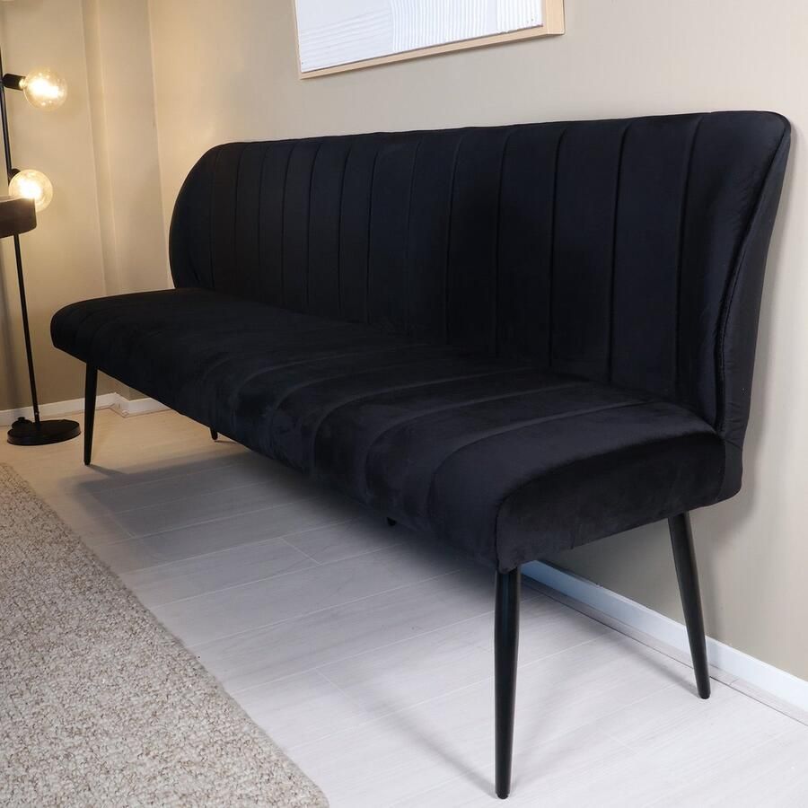 Lizzely Garden & Living Eetkamerbank 200cm Sally velvet champagne bank - Foto 2