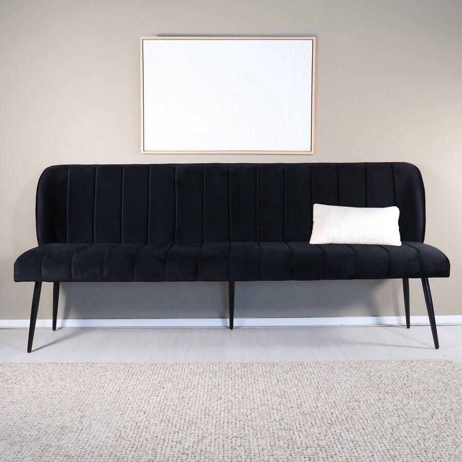 Lizzely Garden & Living Eetkamerbank 200cm Sally velvet champagne bank