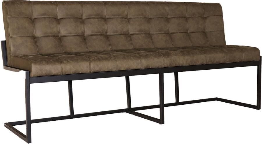 Lizzely Garden & Living Eetkamerbank 200cm Vito donkergroen microvezel eetbank