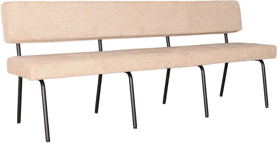 Lizzely Garden & Living Eetkamerbank 200cm Wendy beige stof eetbank