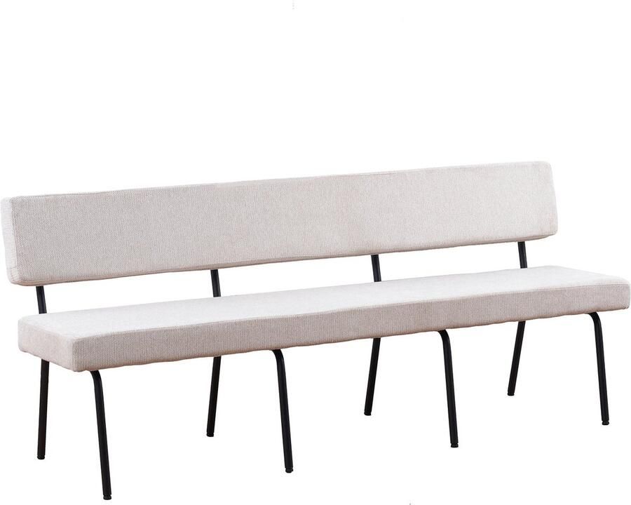 Lizzely Garden & Living Eetkamerbank 200cm Wendy zand stof eetbank