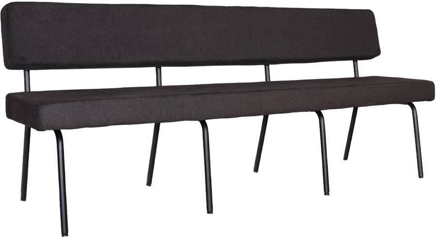 Lizzely Garden & Living Eetkamerbank 200cm Wendy zwart stof eetbank