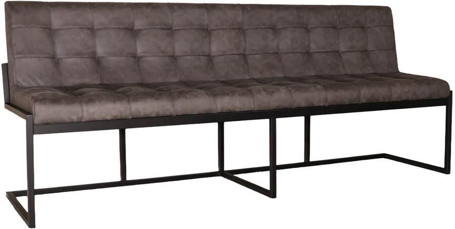 Lizzely Garden & Living Eetkamerbank 220cm Vito antraciet microvezel eetbank