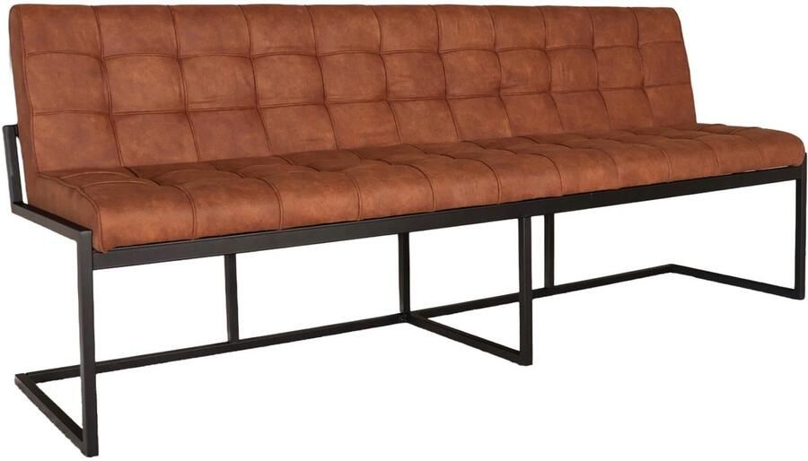 Lizzely Garden & Living Eetkamerbank 220cm Vito cognac microvezel eetbank