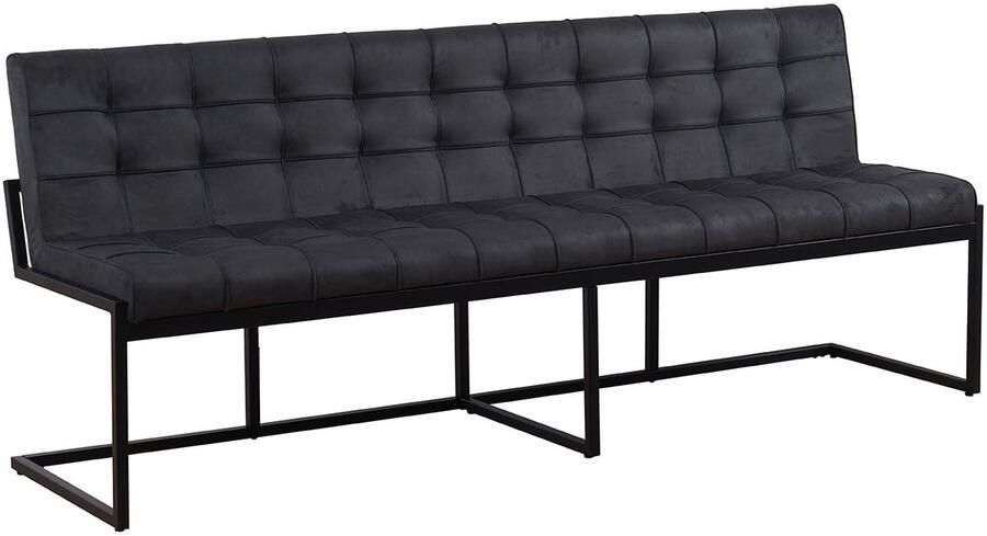 Lizzely Garden & Living Eetkamerbank 220cm Vito zwart microvezel eetbank