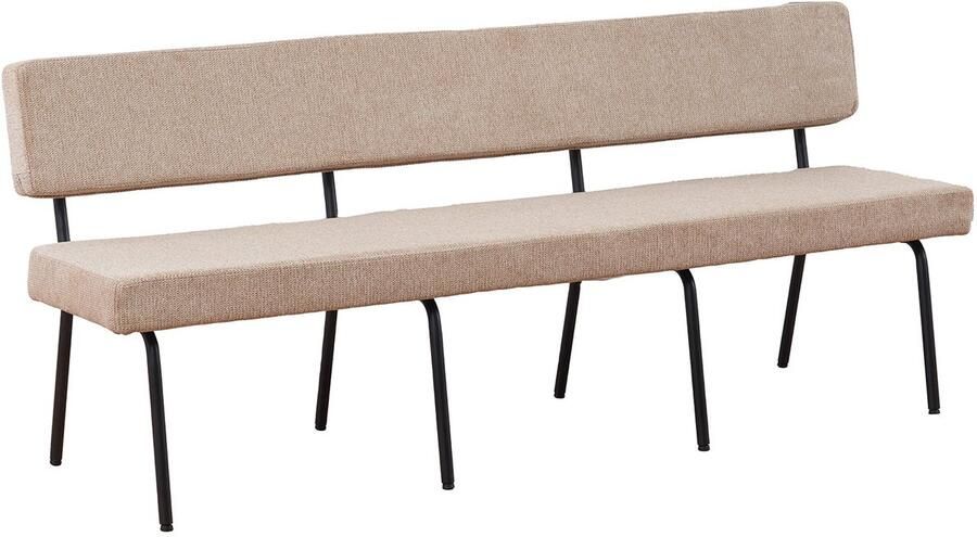 Lizzely Garden & Living Eetkamerbank 220cm Wendy beige stof eetbank