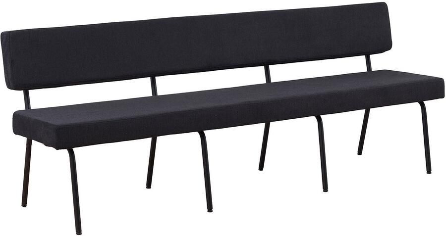 Lizzely Garden & Living Eetkamerbank 220cm Wendy zwart stof eetbank