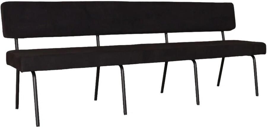 Lizzely Garden & Living Eetkamerbank 220cm Wendy zwart stof eetbank - Foto 2