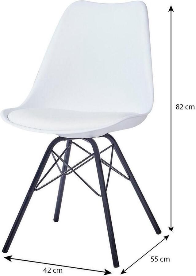 Lizzely Garden & Living Eetkamerstoel Avy met zitvulling zwart wit eetstoel (voorbestelling)