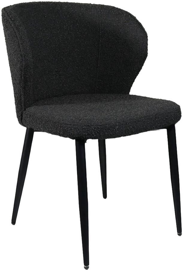 Lizzely Garden & Living Eetkamerstoel Coco boucle zwart eetstoel zetel