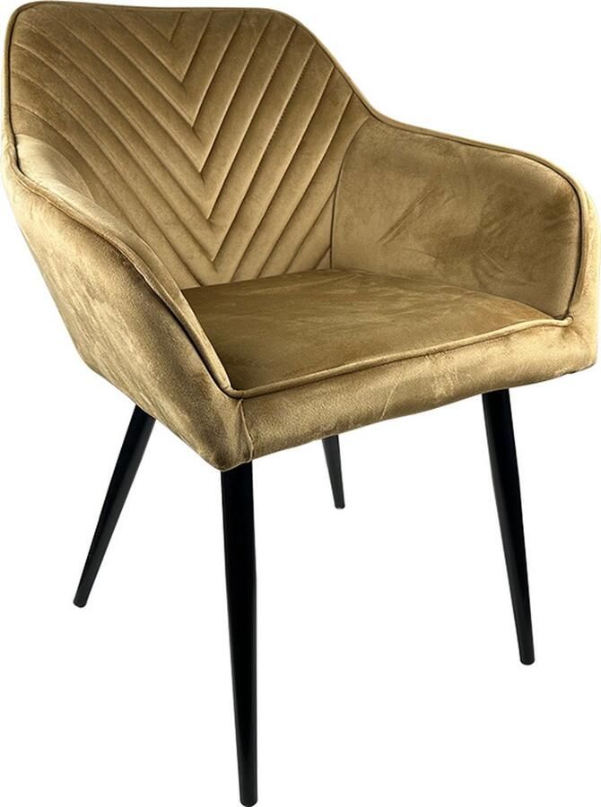 Lizzely Garden & Living Eetkamerstoel met armleuning Darcio bruin velvet eetstoel zetel - Foto 3