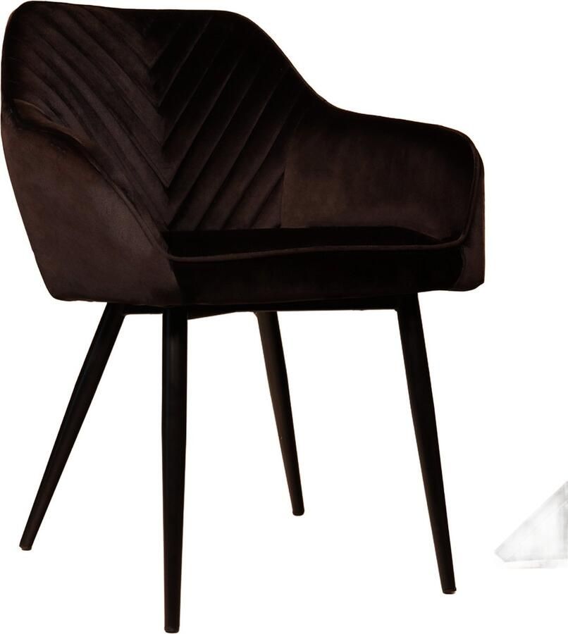 Lizzely Garden & Living Eetkamerstoel met armleuning Darcio zwart velvet eetstoel zetel - Foto 3