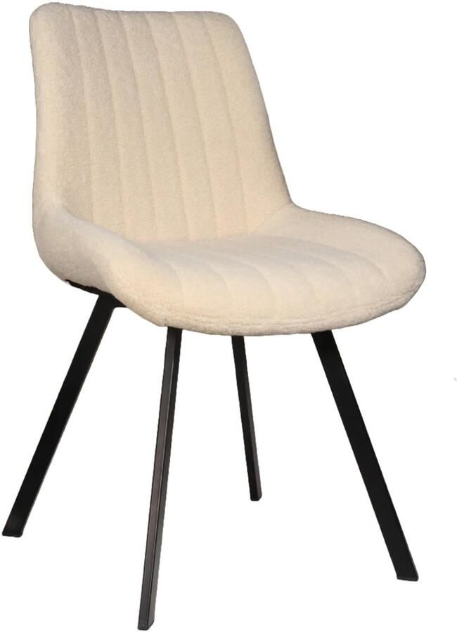 Lizzely Garden & Living Eetkamerstoel Susta beige teddy eetstoel zetel