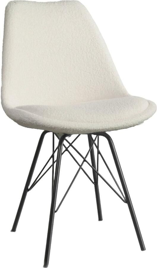 Lizzely Garden & Living Eetkamerstoel Viga gebroken wit teddy eetstoel draaibare stoel zetel