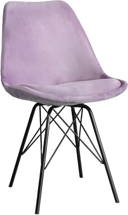 Lizzely Garden & Living Eetkamerstoel Viga paars velvet eetstoel - Foto 4