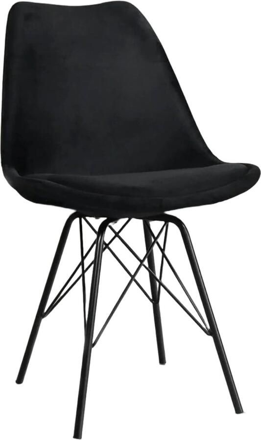Lizzely Garden & Living Eetkamerstoel Viga zwart velvet eetstoel - Foto 2
