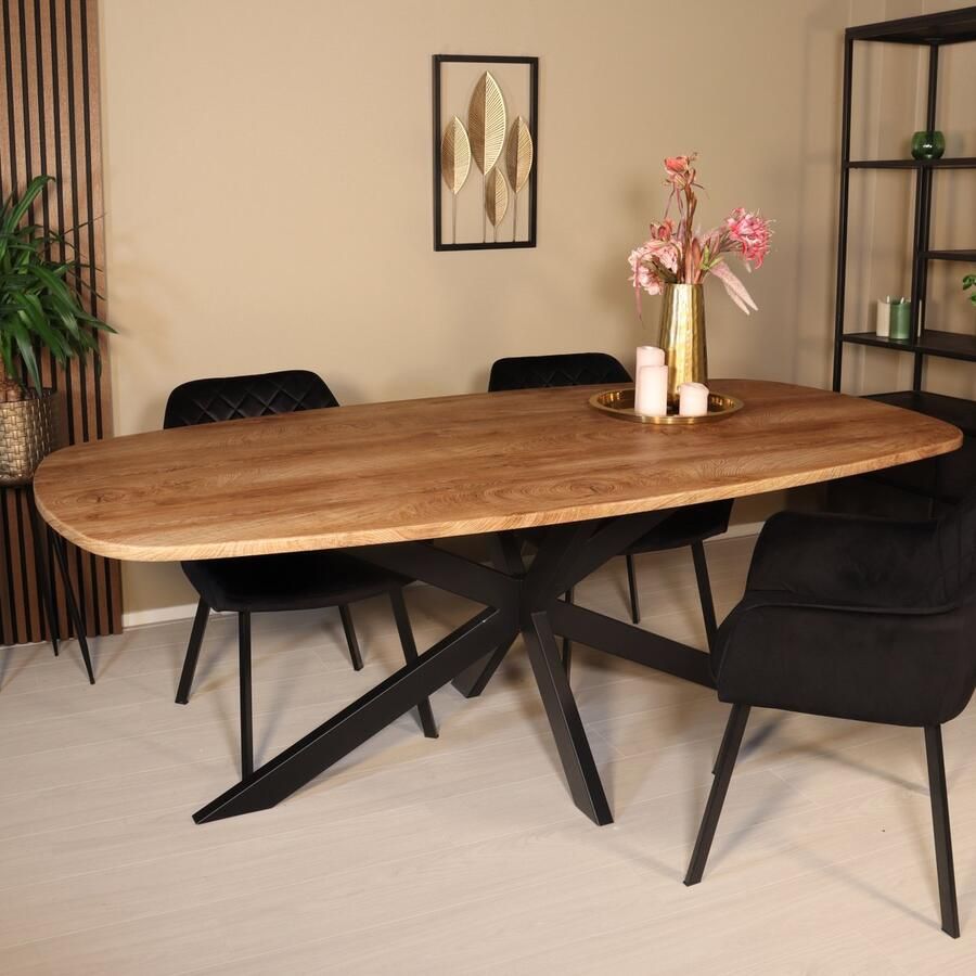 Lizzely Garden & Living Eettafel Deens ovaal 240cm bruin Hero ovale eetkamer tafel - Foto 2