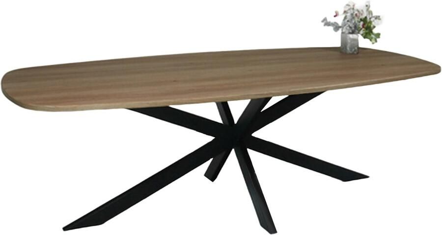 Lizzely Garden & Living Eettafel Deens ovaal 240cm bruin Hero ovale eetkamer tafel - Foto 3
