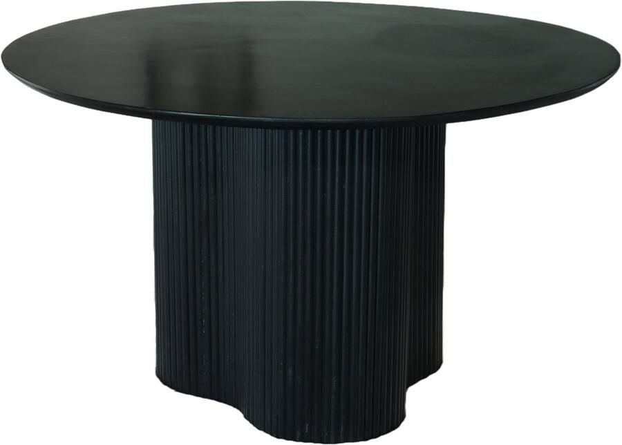 Lizzely Garden & Living Eettafel organisch rond duurzaam mangohout Demi 130cm zwart organische eettafel - Foto 2