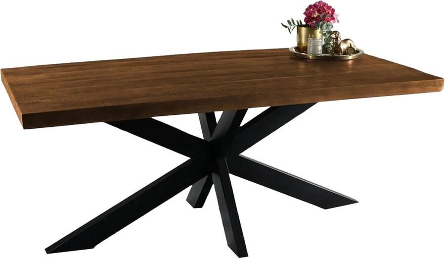 Lizzely Garden & Living Eettafel langwerpig mangohout 200cm John langwerpige tafel duurzaam mango eetkamertafel - Foto 4