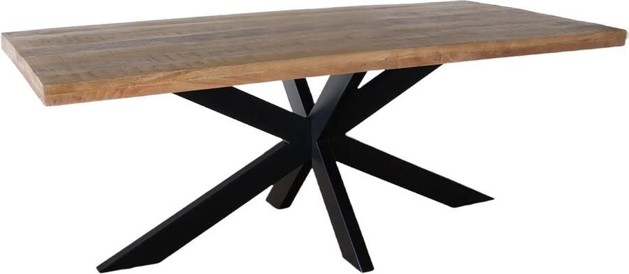 Lizzely Garden & Living Eettafel langwerpig mangohout 200cm lichtbruin John langwerpige tafel duurzaam mango eetkamertafel