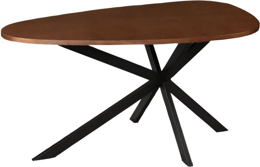 Lizzely Garden & Living Eettafel organisch Jillian 160cm bruin eiken fineer organische eettafel