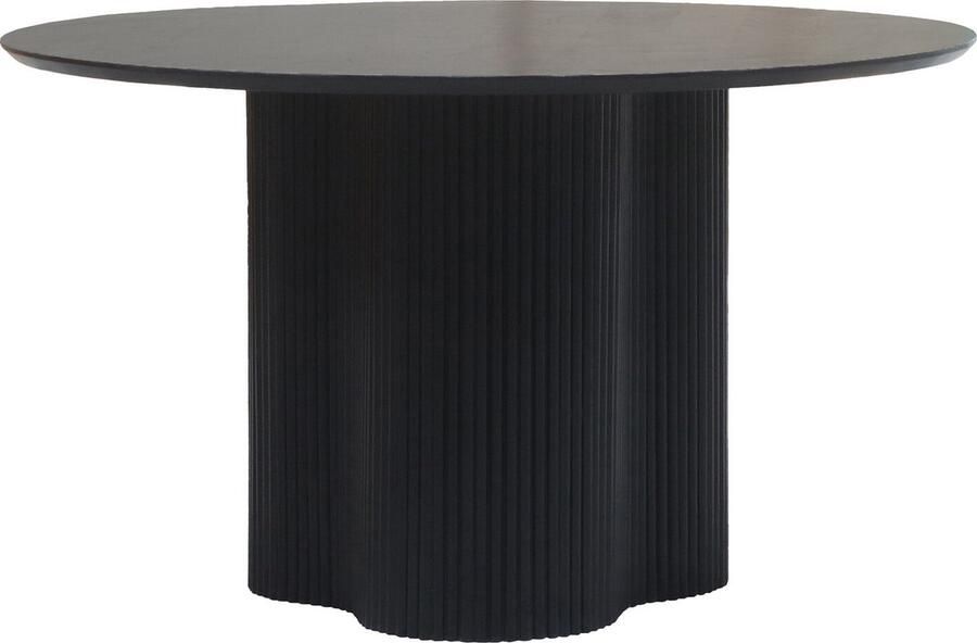 Lizzely Garden & Living Eettafel organisch rond duurzaam mangohout Demi 130cm zwart organische eettafel - Foto 3